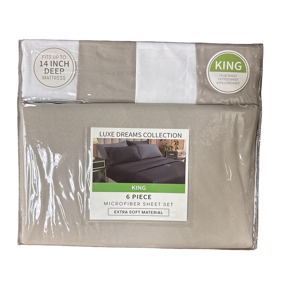 King Microfiber Sheet Set - Tan